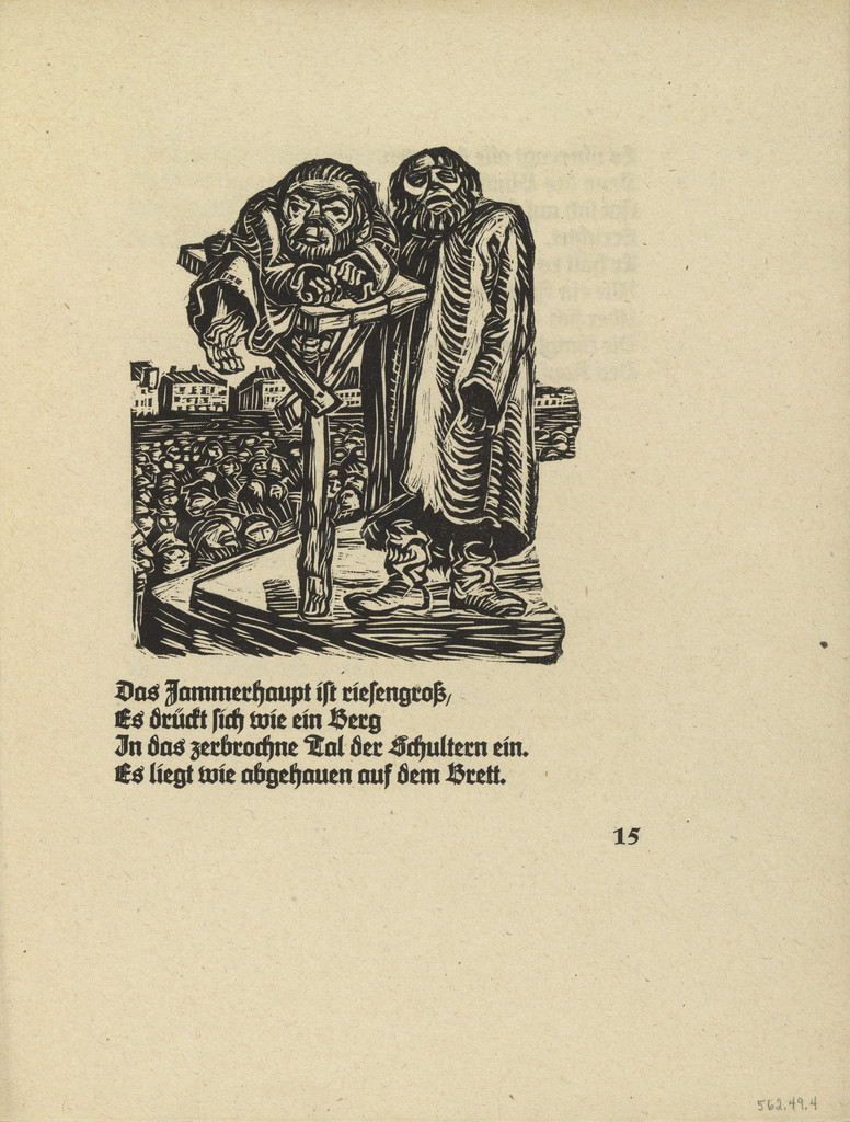 Beggar's Majesty (Bettlermajestät) (in-text plate, page 15) from Der Kopf (The Head), Ernst Barlach, 1919