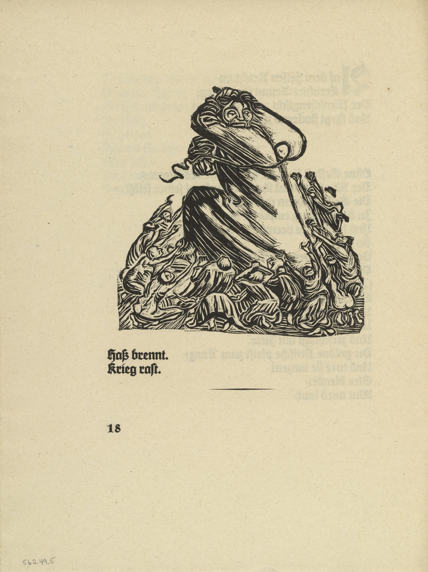 Ernst Barlach. The Whip (Die Peitsche) (in-text plate, page 18) from Der Kopf (The Head)