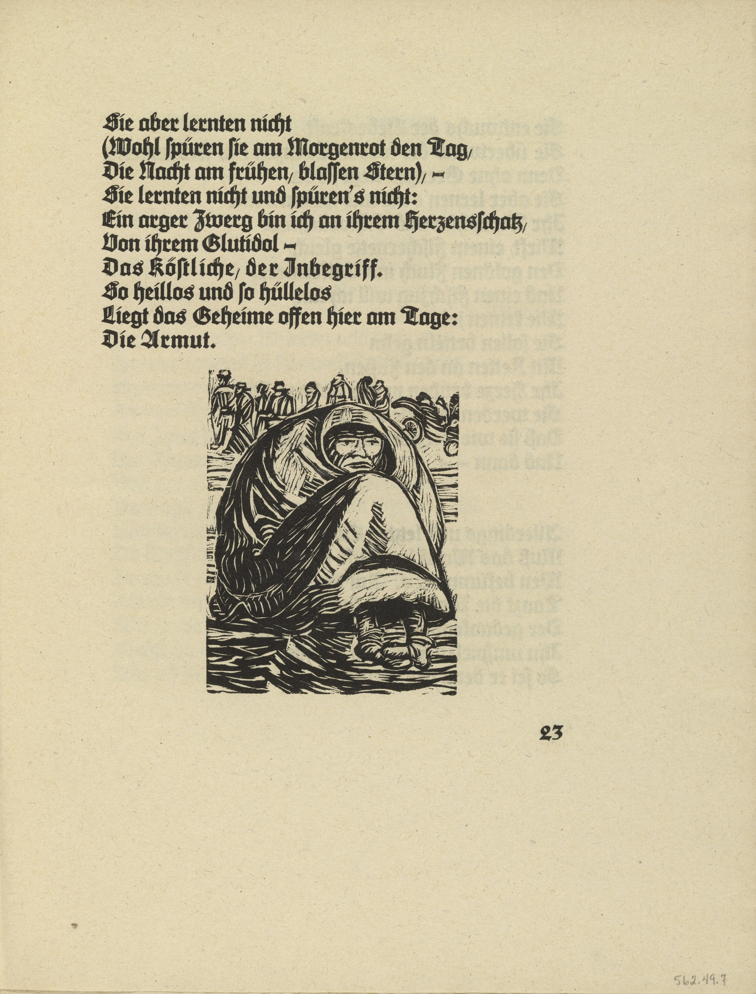 Ernst Barlach. Russian Beggar Woman (Russische Bettlerin) (in-text plate, page 23) from Der Kopf (The Head)