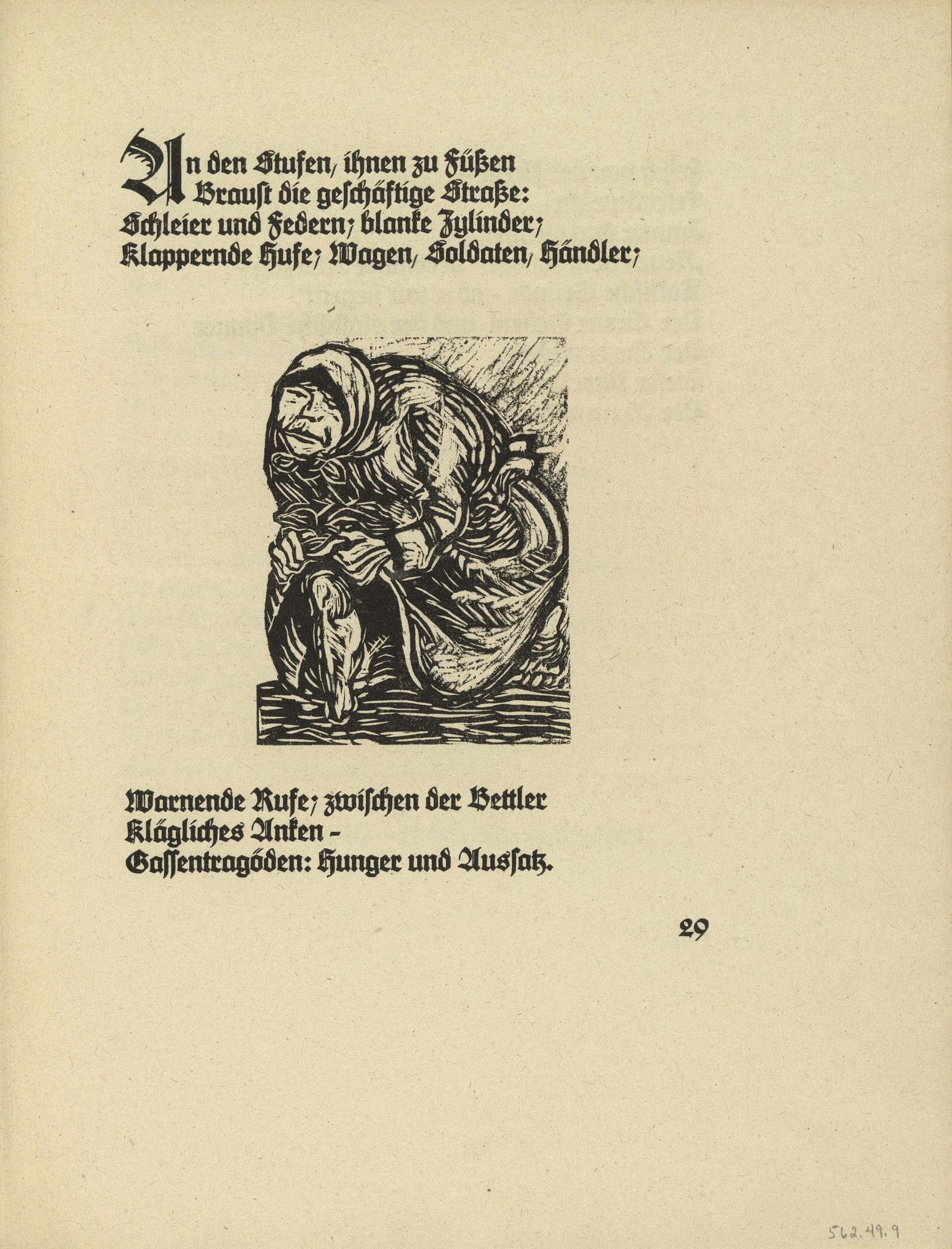 Ernst Barlach. Kneeling Beggar Woman (Kniende Bettlerin) (in-text plate, page 29) from Der Kopf (The Head)