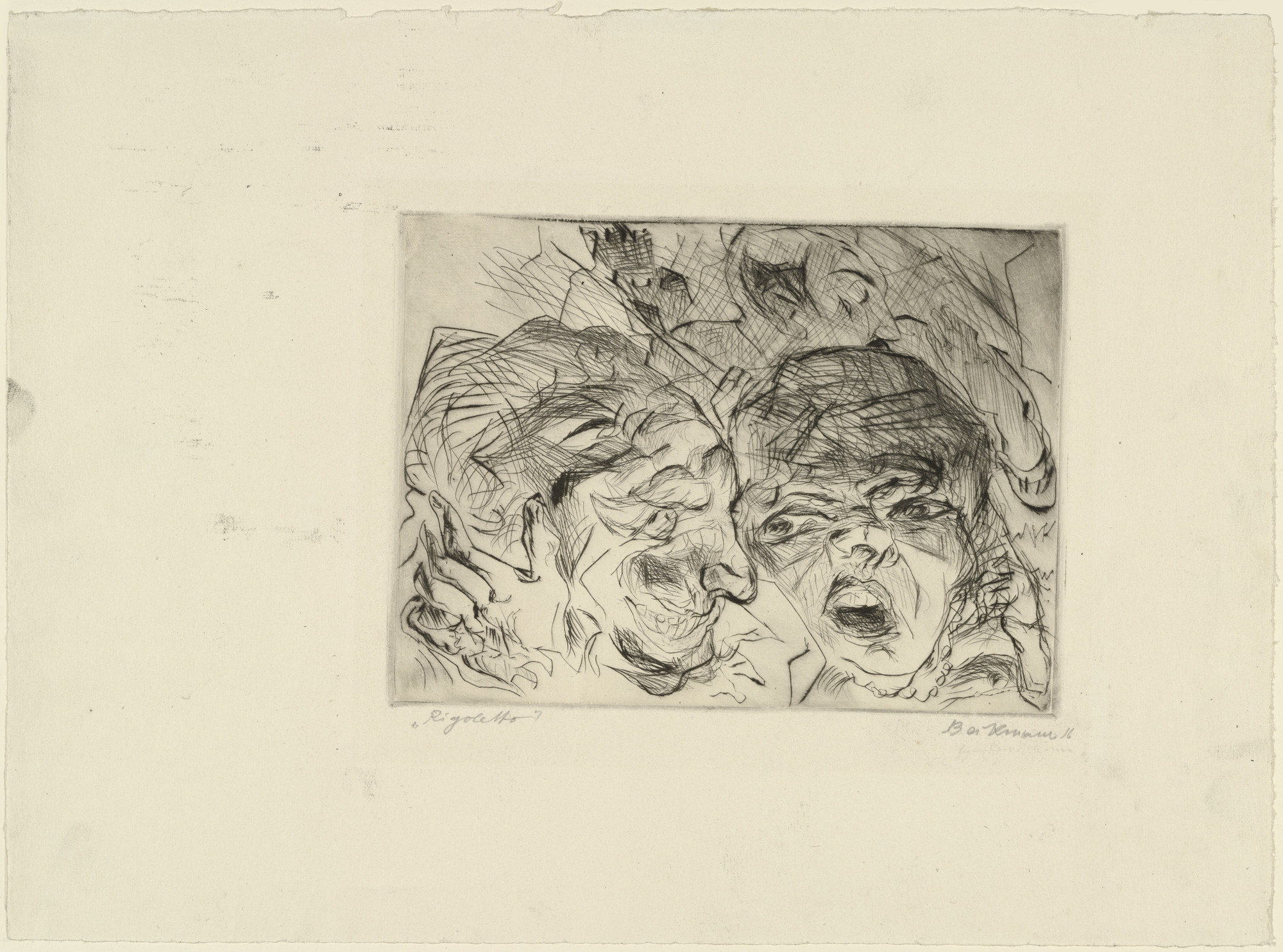 Max Beckmann. Theater from the portfolio Faces (Gesichter)