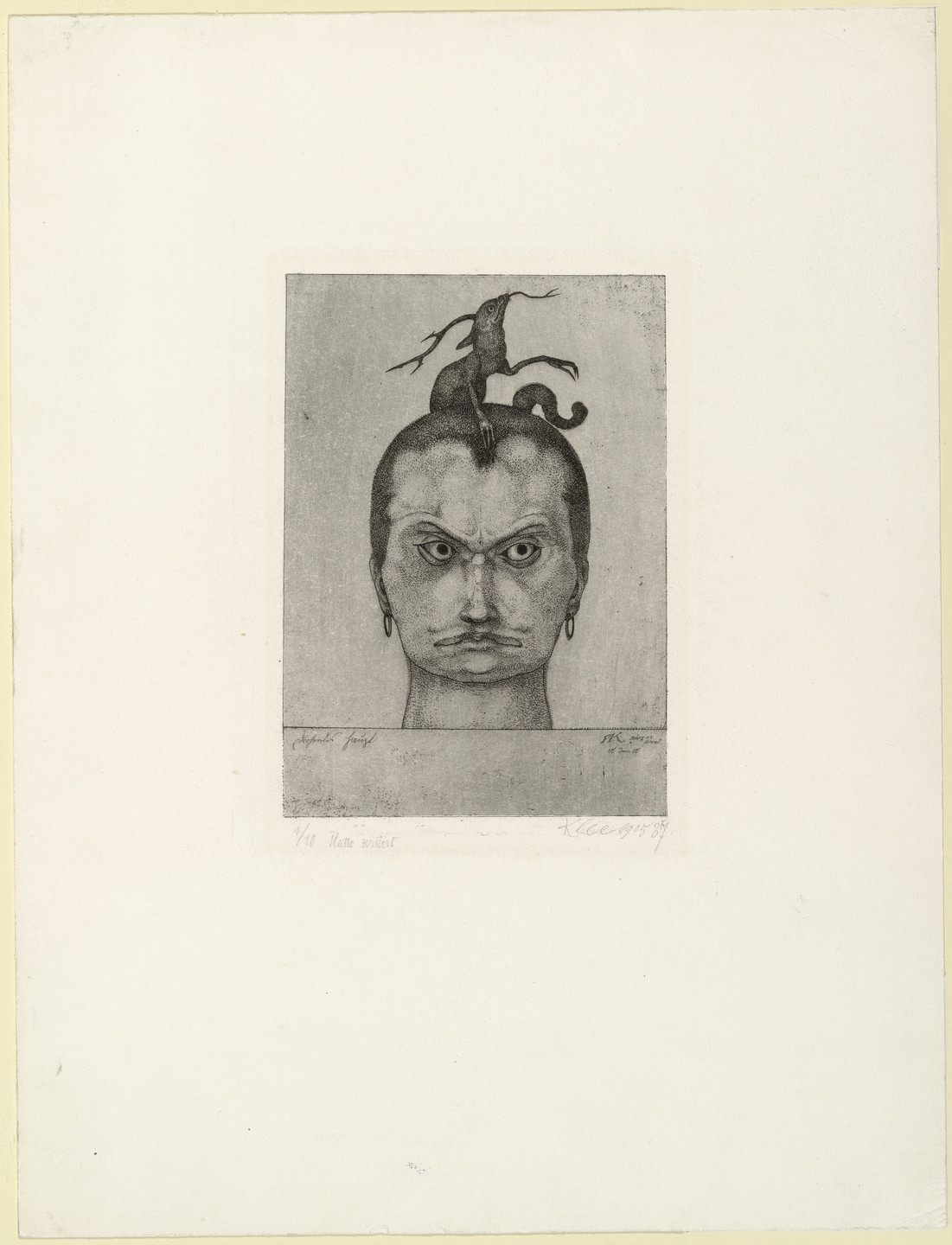 Paul Klee. Menacing Head (Drohendes Haupt) from the series Inventions (Inventionen). 1905