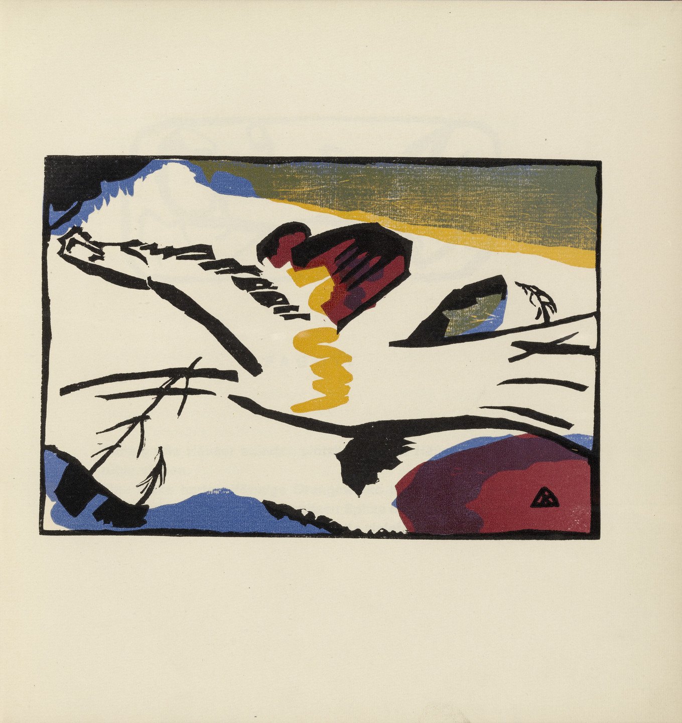 Vasily Kandinsky. Lyrical (Lyrisches) (plate, folio 9) from Klänge (Sounds). (1913)