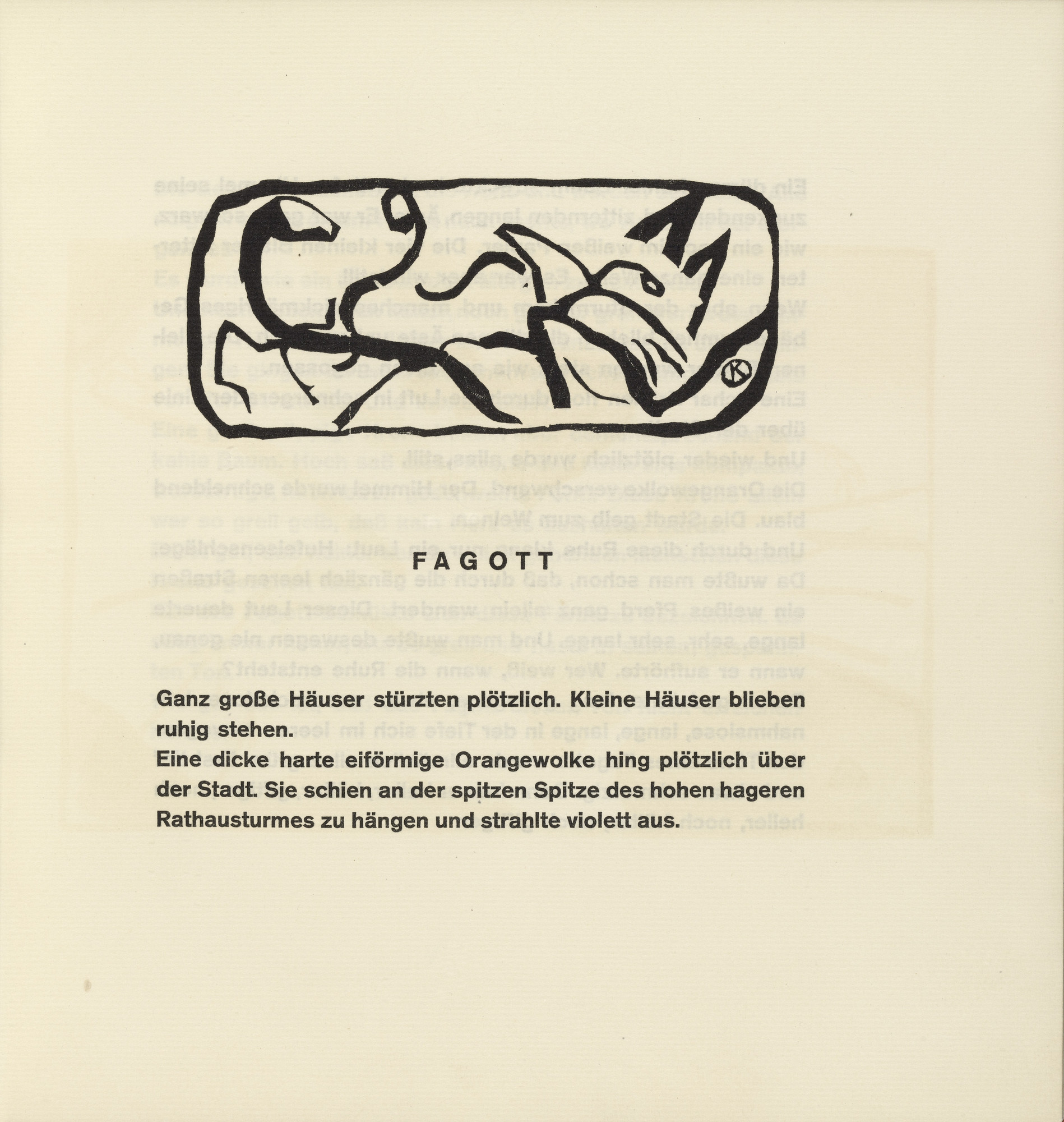 Vasily Kandinsky. Vignette next to "Bassoon" (Vignette bei "Fagott") (headpiece, folio 10) from Klänge (Sounds)