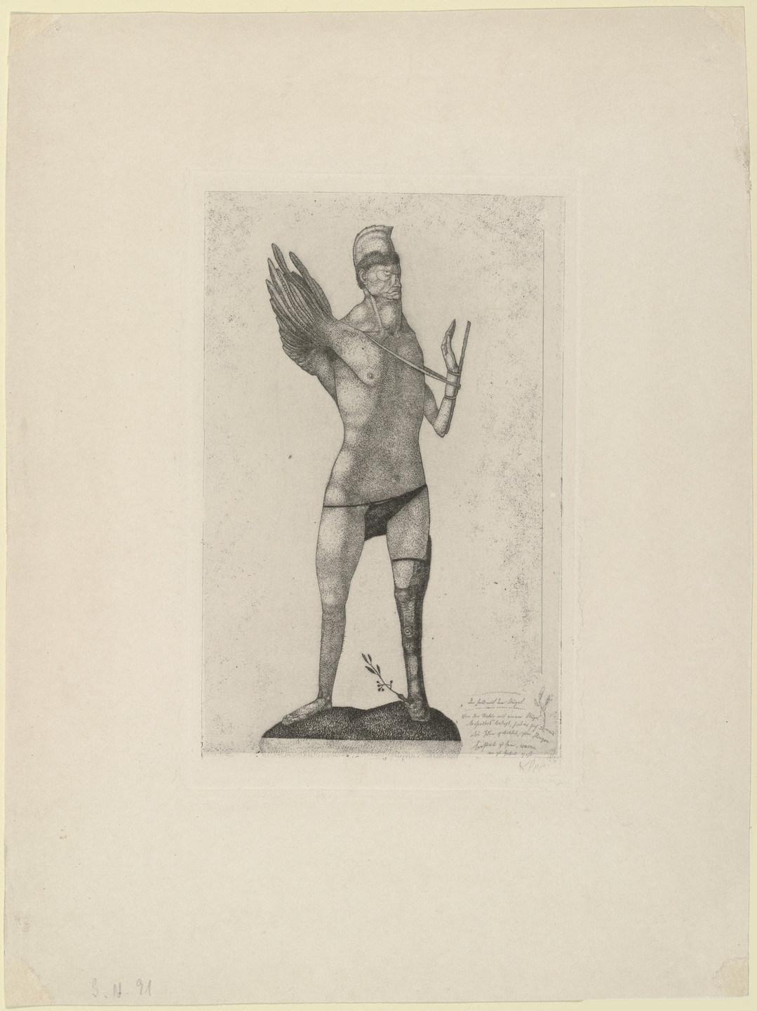 Paul Klee. Der Held mit dem Flügel (The Hero with the Wing) from the series Inventions (Inventionen). 1905