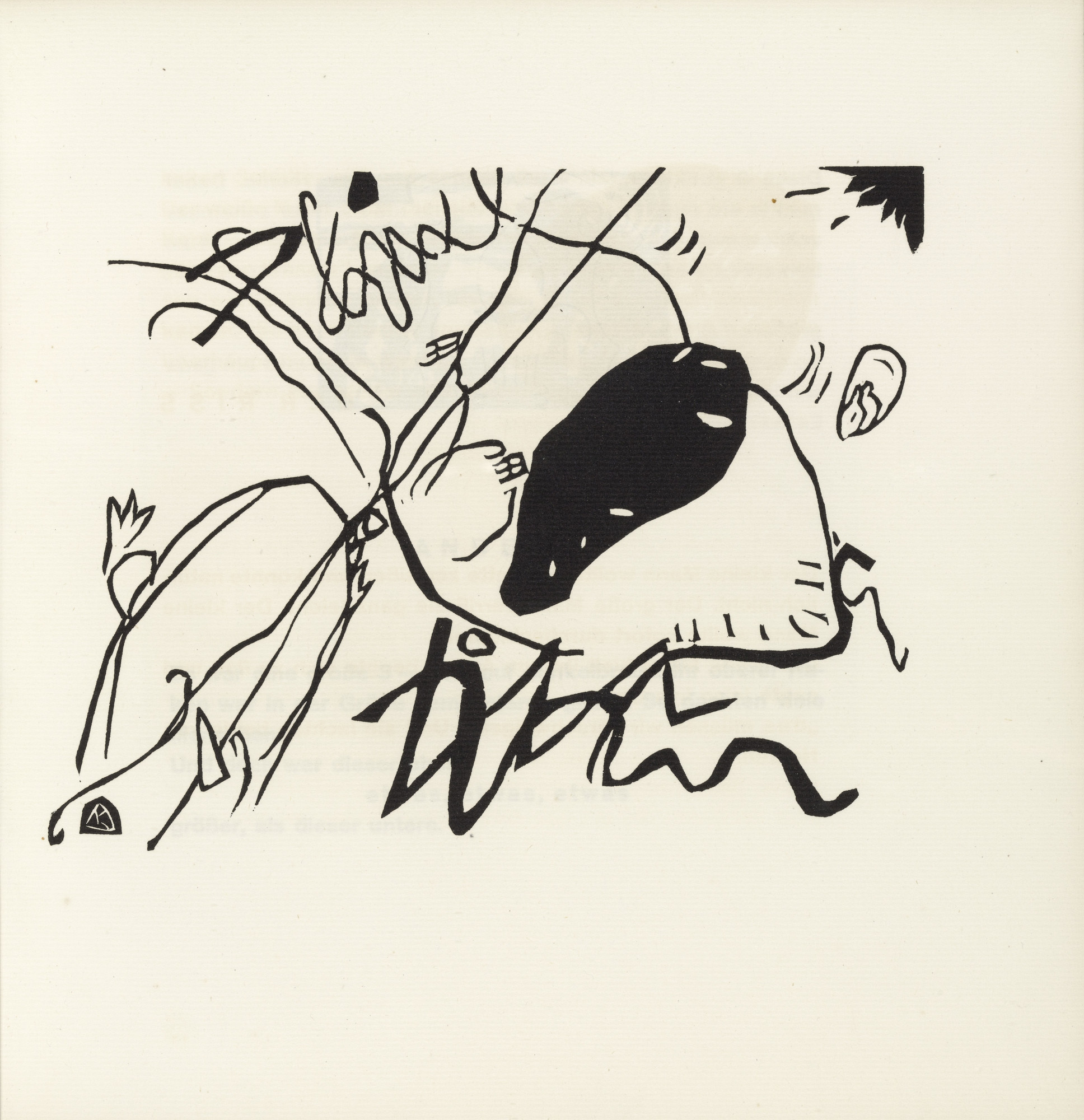 Vasily Kandinsky. Black Spot (Schwarzer Fleck) (plate, folio 33) from Klänge (Sounds)