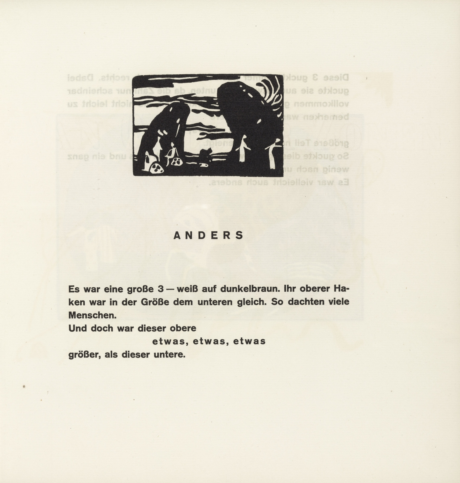 Vasily Kandinsky. Vignette next to "Different" (Vignette bei "Anders") (headpiece, folio 34) from Klänge (Sounds)