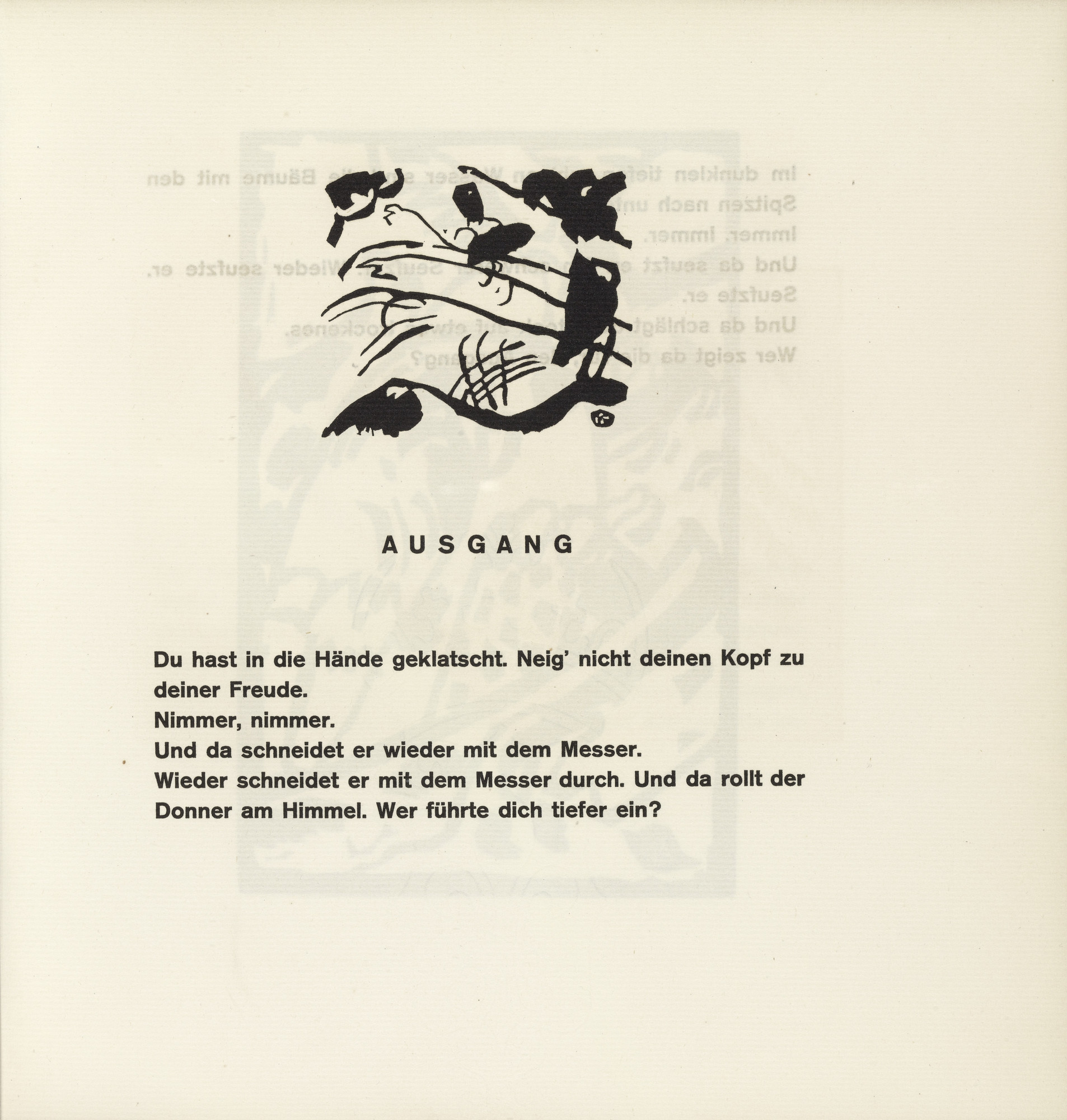 Vasily Kandinsky. Vignette next to "Exit" (Vignette bei "Ausgang") (headpiece, folio 36) from Klänge (Sounds)