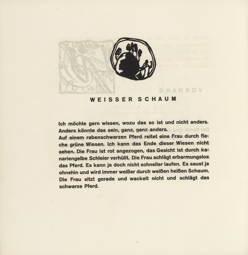 Vignette next to "White Foam" (Vignette bei "Weisser Schaum") (headpiece, folio 42, verso) from Klänge (Sounds)