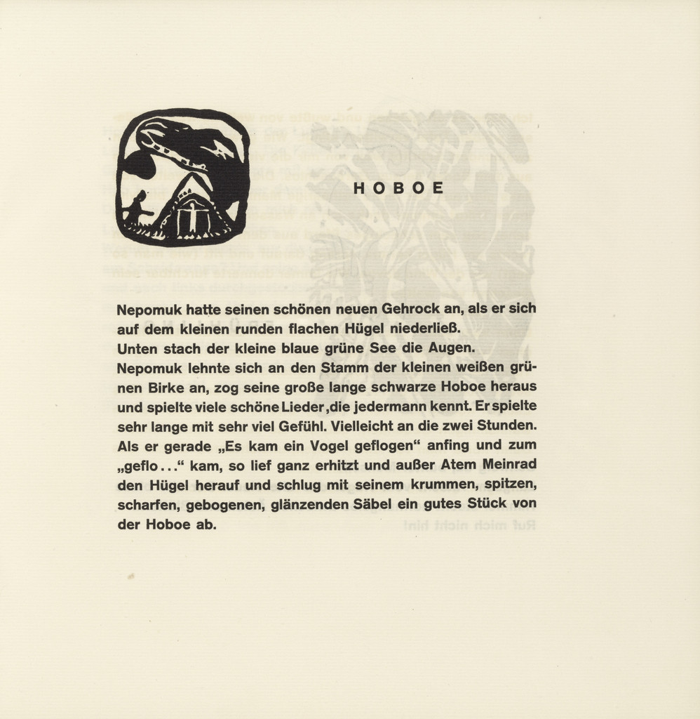 Vignette next to "Oboe" (Vignette bei "Hoboe") (headpiece, folio 22) from Klänge (Sounds)