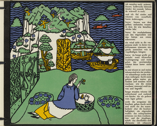 Oskar Kokoschka. _The Distant Island (Die ferne Insel) _ (in-text plate, folio 6) from Die träumenden Knaben (The Dreaming Boys). 1917 (executed 1907-08)