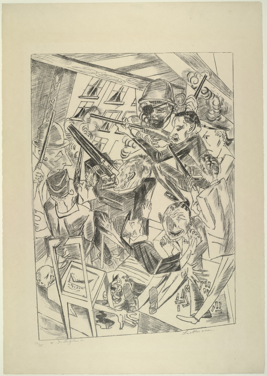 Max Beckmann. The Last Ones (plate 10) [Die Letzten (Blatt 10)] from Hell (Die Hölle). 1919