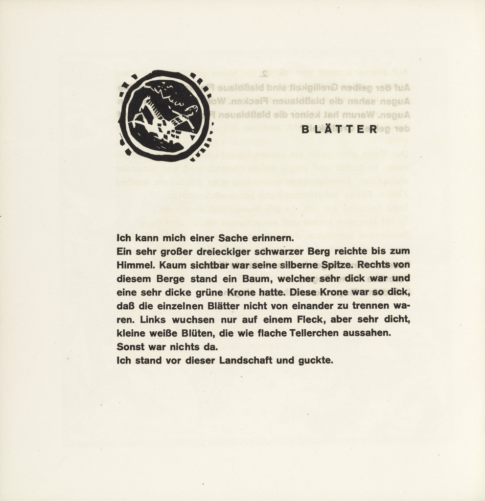 Vignette next to "Leaves" (Vignette bei "Blätter") (plate, folio 52) from Klänge (Sounds)