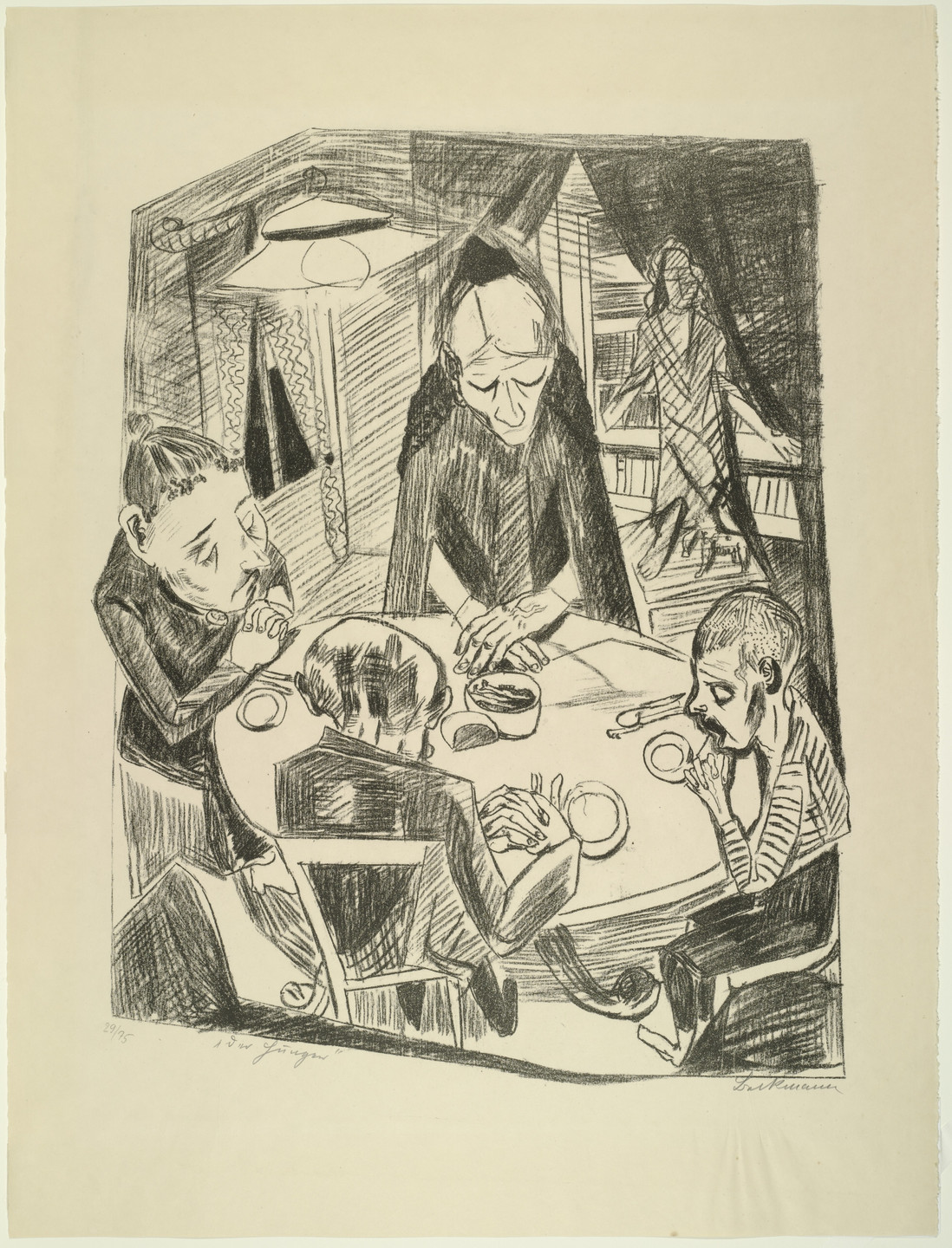 Max Beckmann. Hunger (plate 5) [Der Hunger (Blatt 5)] from Hell (Die Hölle). 1919