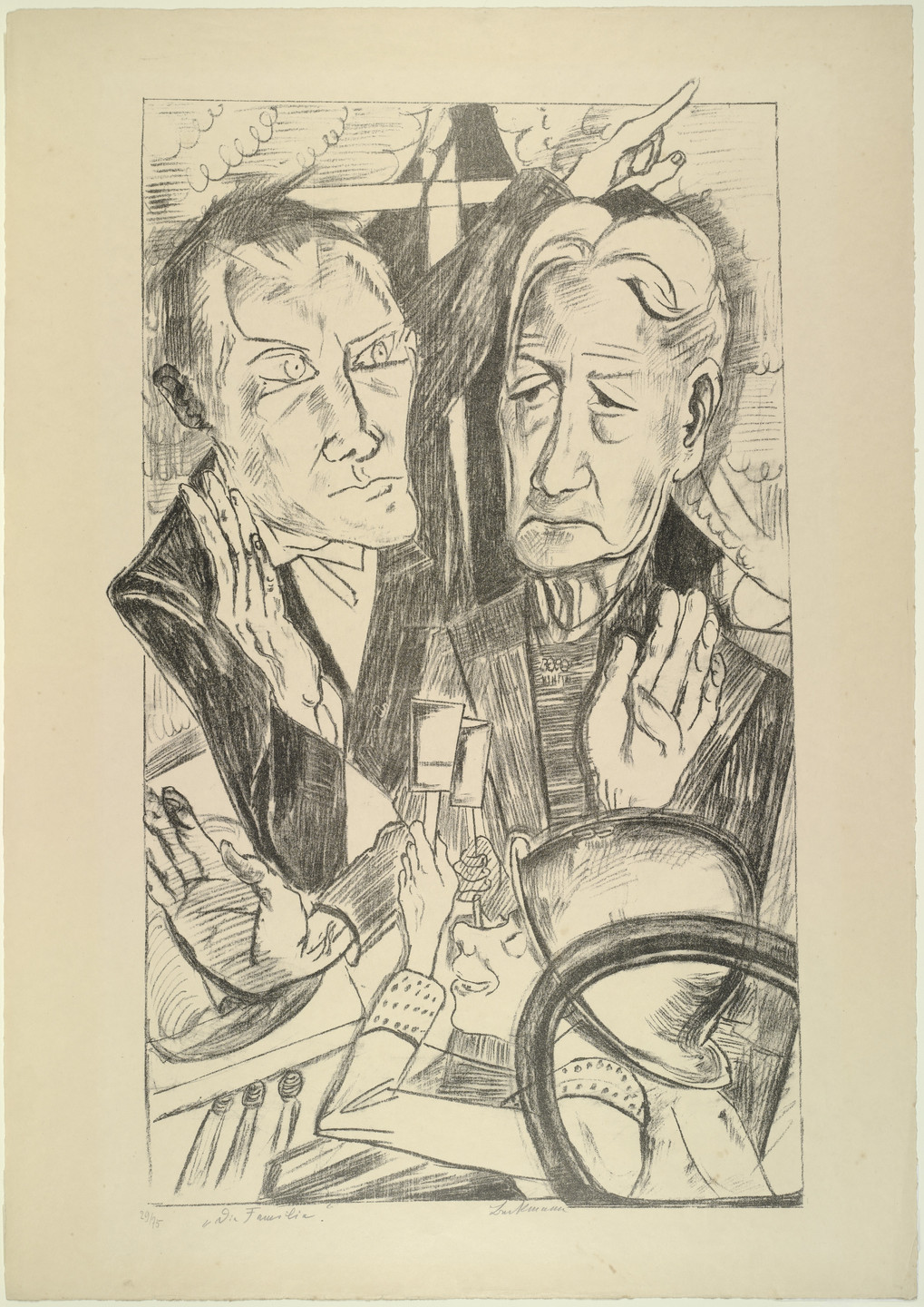Max Beckmann. The Family (plate 11) [Die Familie (Blatt 11)] from Hell (Die Hölle). 1919