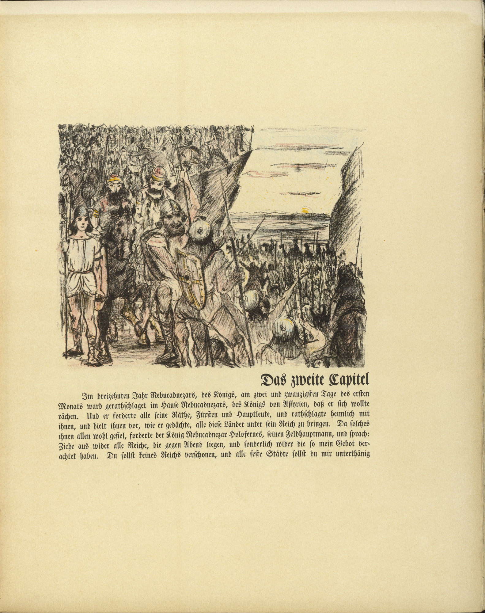 Lovis Corinth. The Army of Holofernes (in-text plate, folio 6) from Das Buch Judith (The Book of Judith)