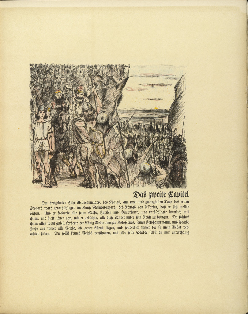 The Army of Holofernes (Das Heer des Holofernes) (in-text plate, folio 6) from Das Buch Judith (The Book of Judith), Lovis Corinth, 1910