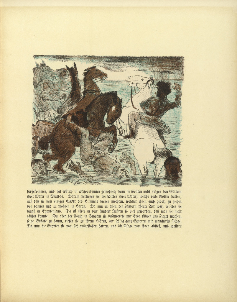The Egyptians drown in the Sea (Die Ägypter ertrinken im Meer) (plate, folio 8) from Das Buch Judith (The Book of Judith)