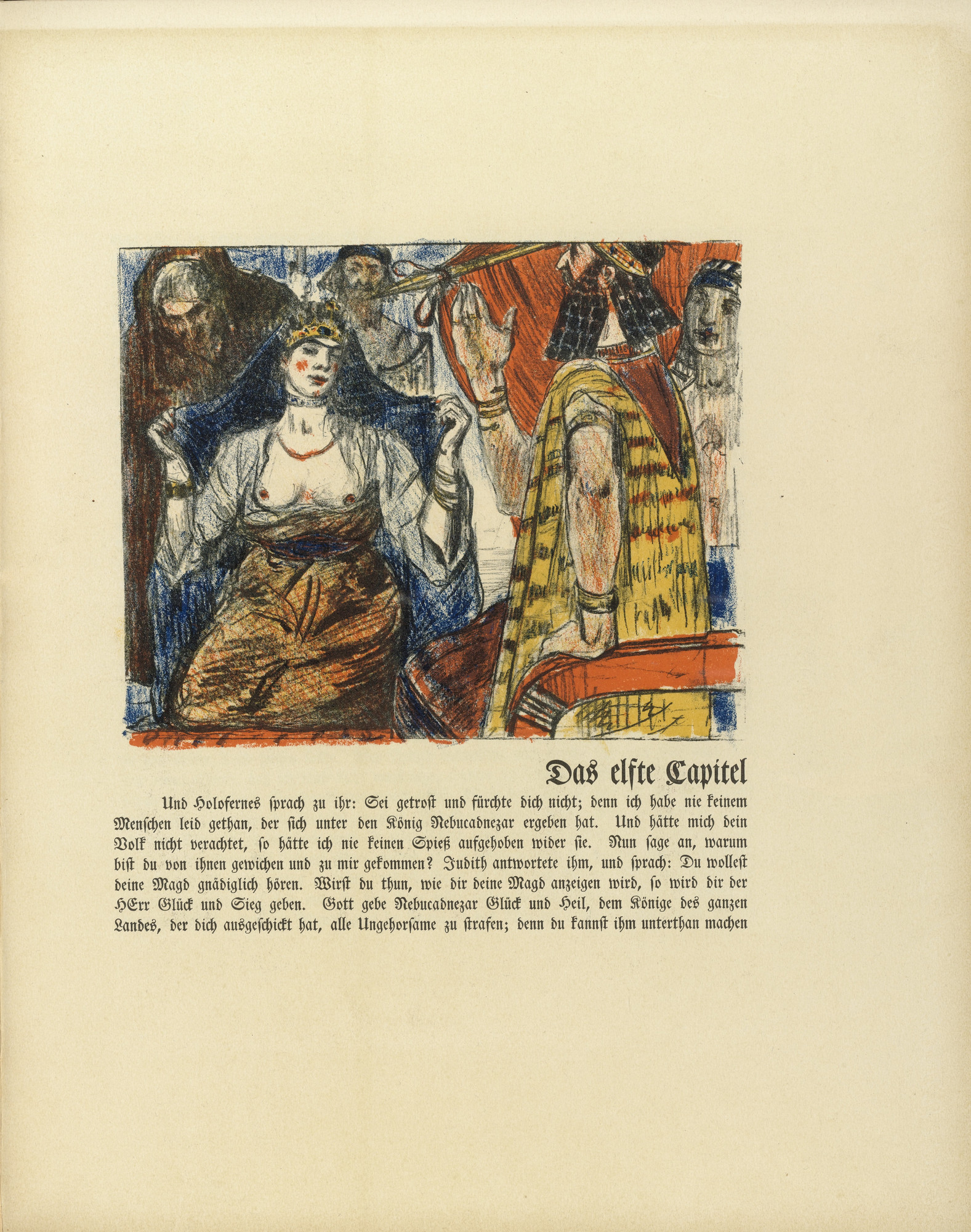 Lovis Corinth. Judith before Holofernes (in-text plate, folio 21) from Das Buch Judith (The Book of Judith)