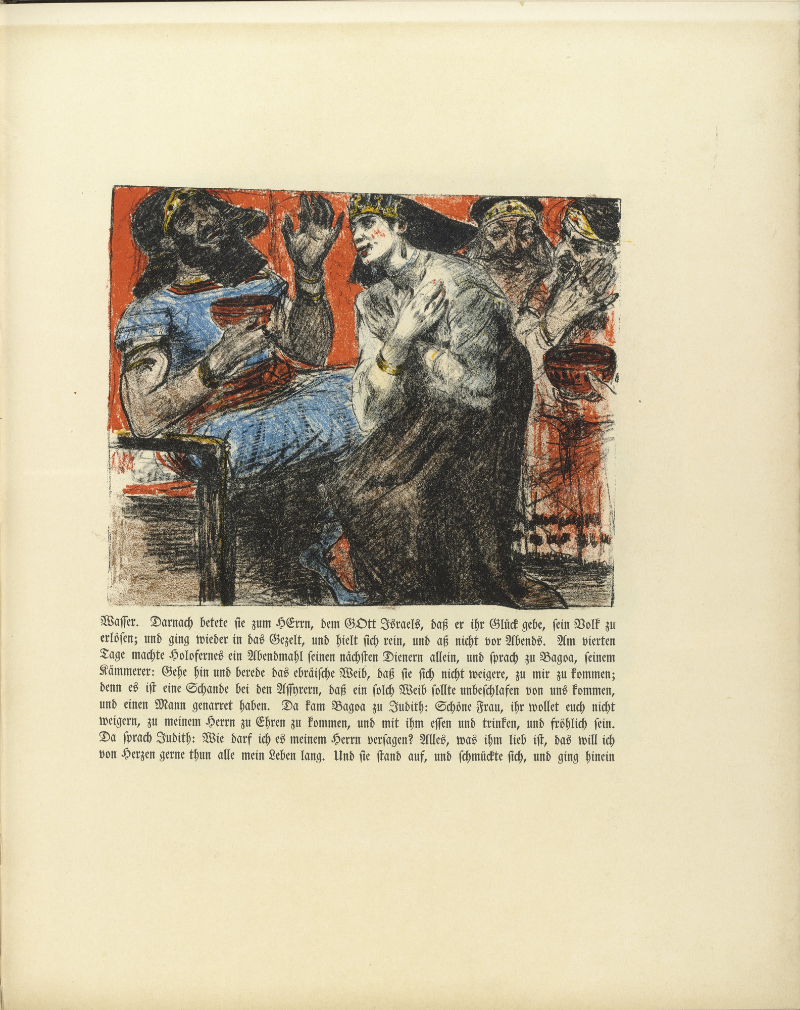 Lovis Corinth. Judith in the Tent of Holofernes (in-text plate, folio 23) from Das Buch Judith (The Book of Judith)

