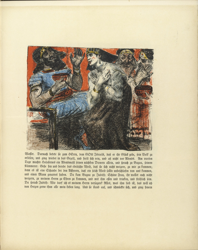Judith in the Tent of Holofernes (Judith im Zelte des Holofernes) (in-text plate, folio 23) from Das Buch Judith (The Book of Judith), Lovis Corinth, 1910