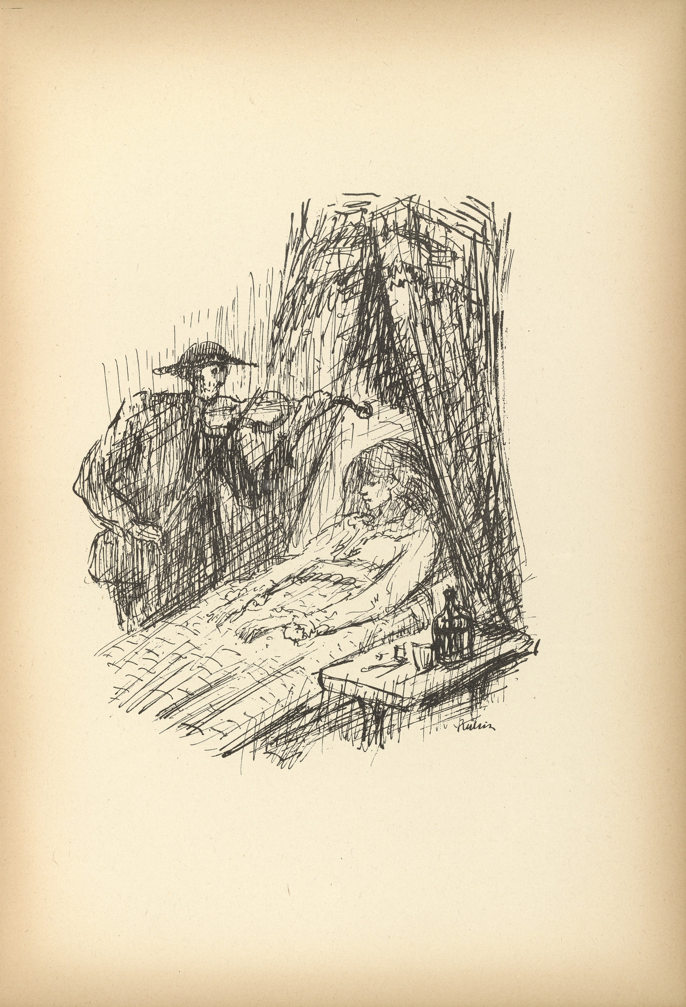 Alfred Kubin. Violinist (Geiger) from Ein neuer Totentanz (A New Dance of Death)