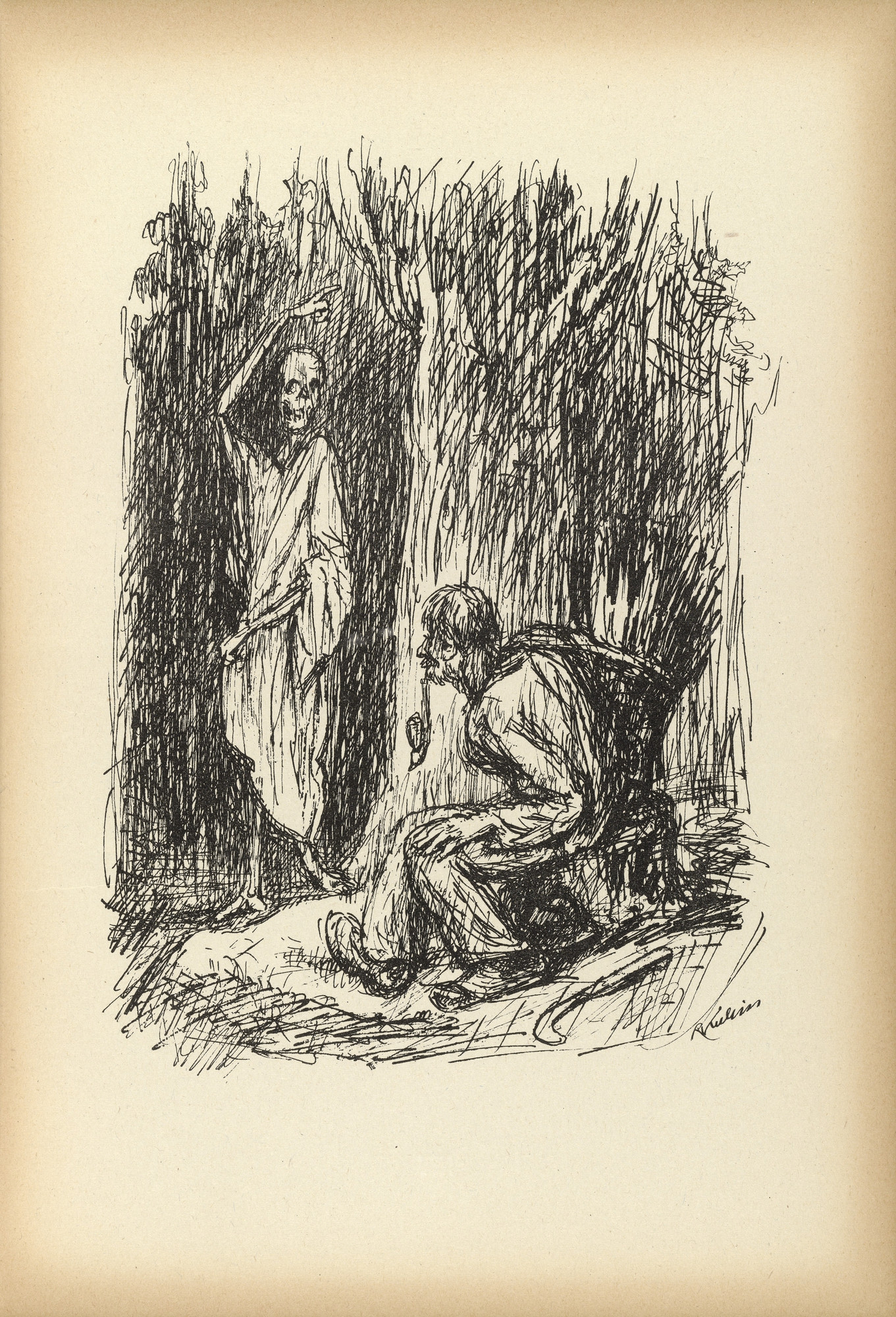 Alfred Kubin. Brushwood Gatherer (Reisigsammler) from Ein neuer Totentanz (A New Dance of Death)