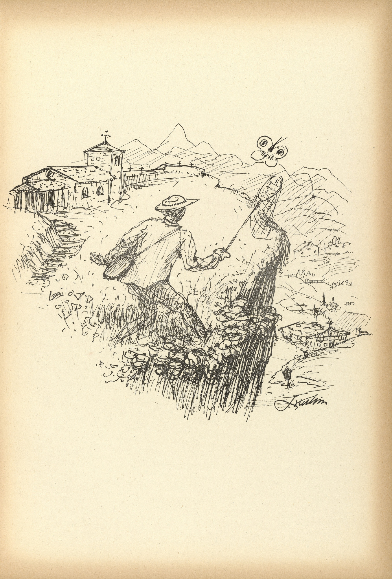 Alfred Kubin. Butterfly (Schmetterling) from Ein neuer Totentanz (A New Dance of Death)