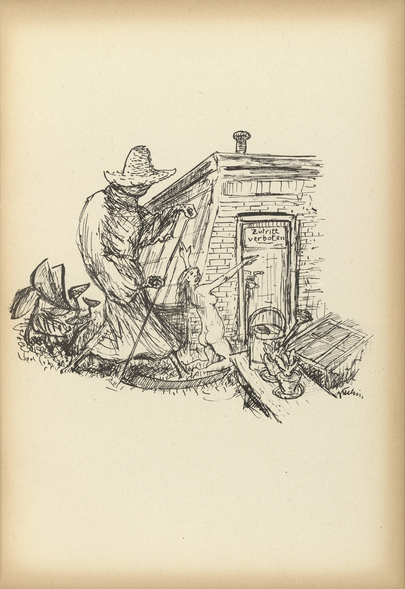 Alfred Kubin. Gardener (Gärtner) from Ein neuer Totentanz (A New Dance of Death)