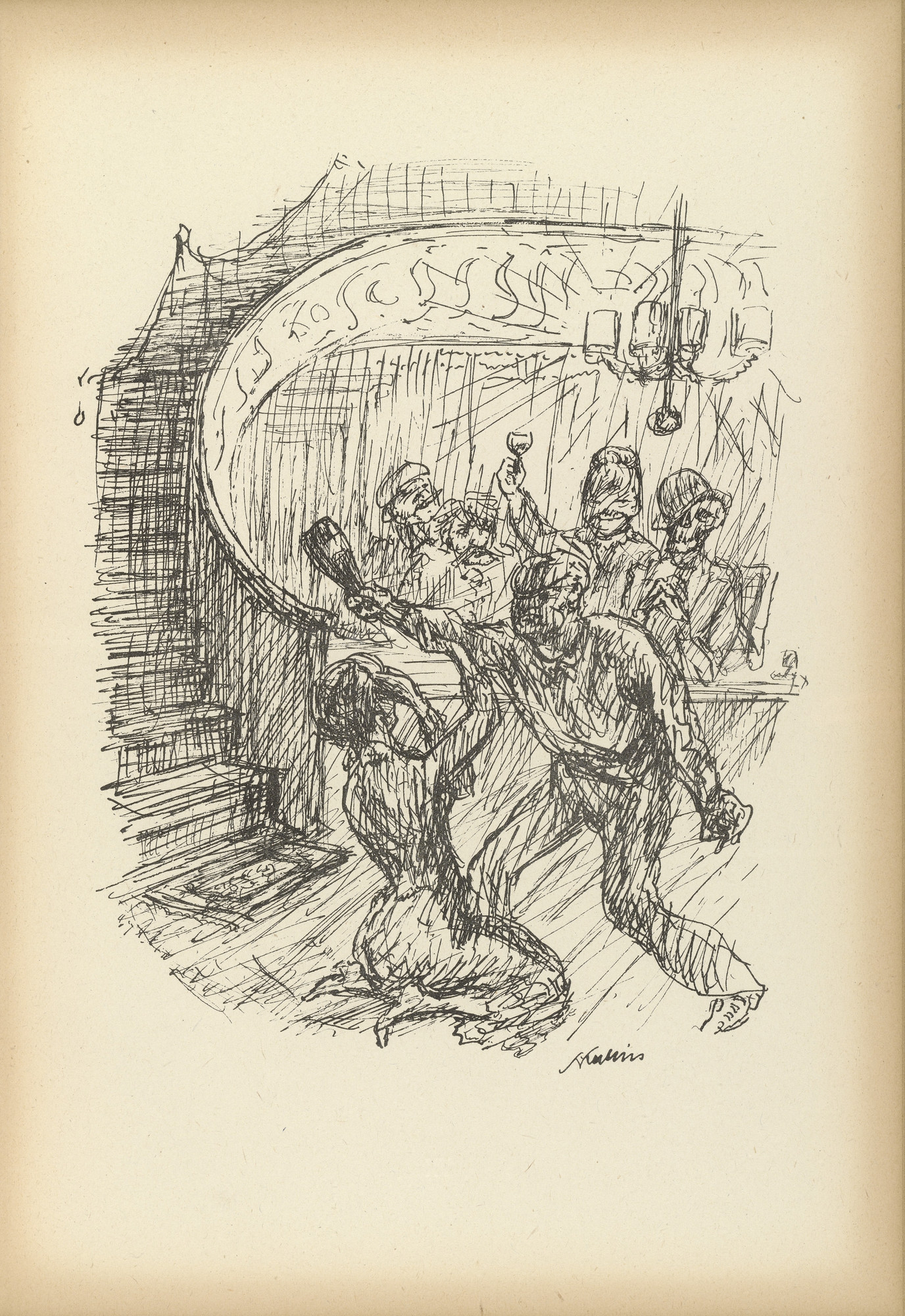 Alfred Kubin. Tavern (Kaschemme) from Ein neuer Totentanz (A New Dance of Death)