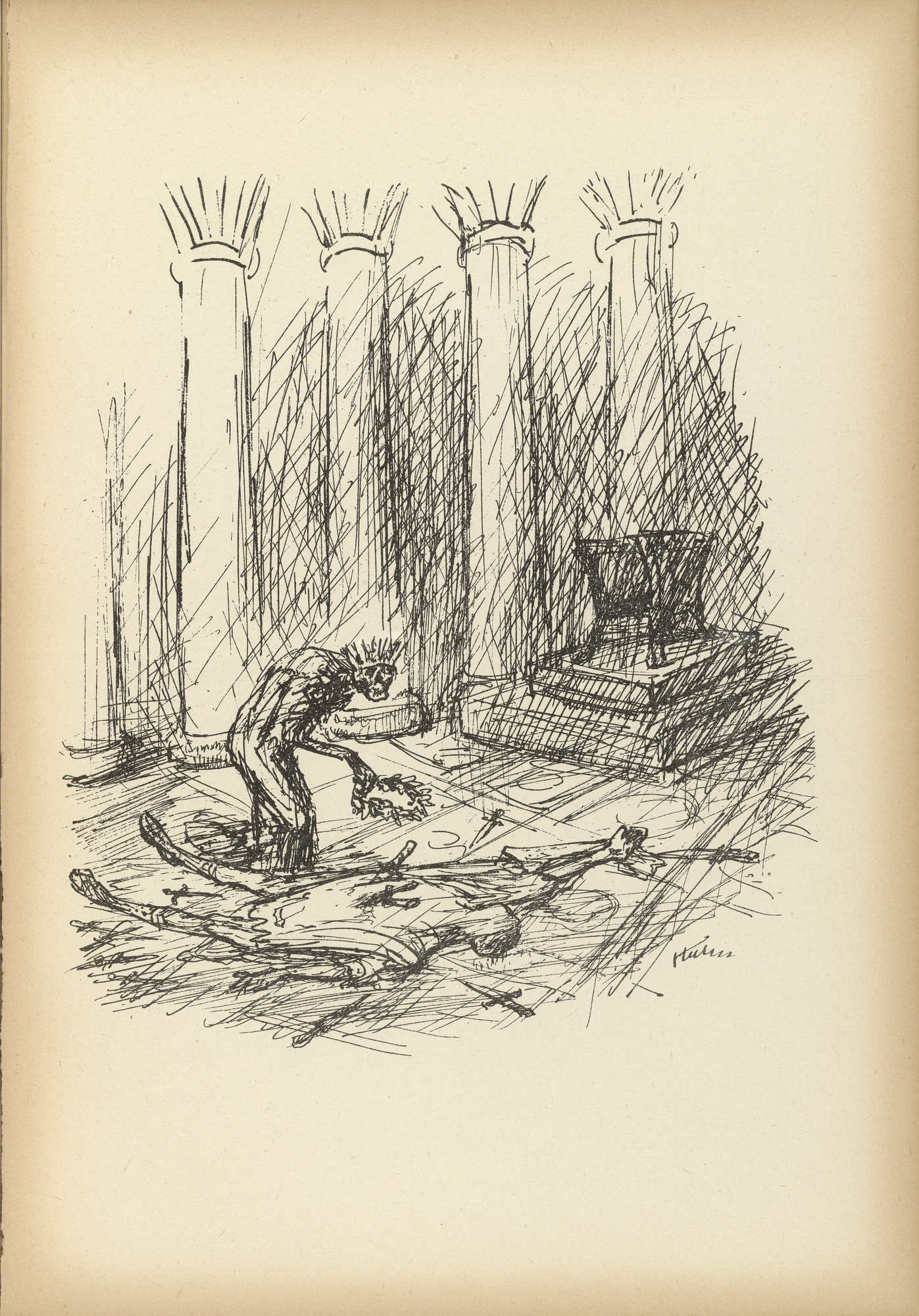 Alfred Kubin. Caesar (Cäsar) from Ein neuer Totentanz (A New Dance of Death)
