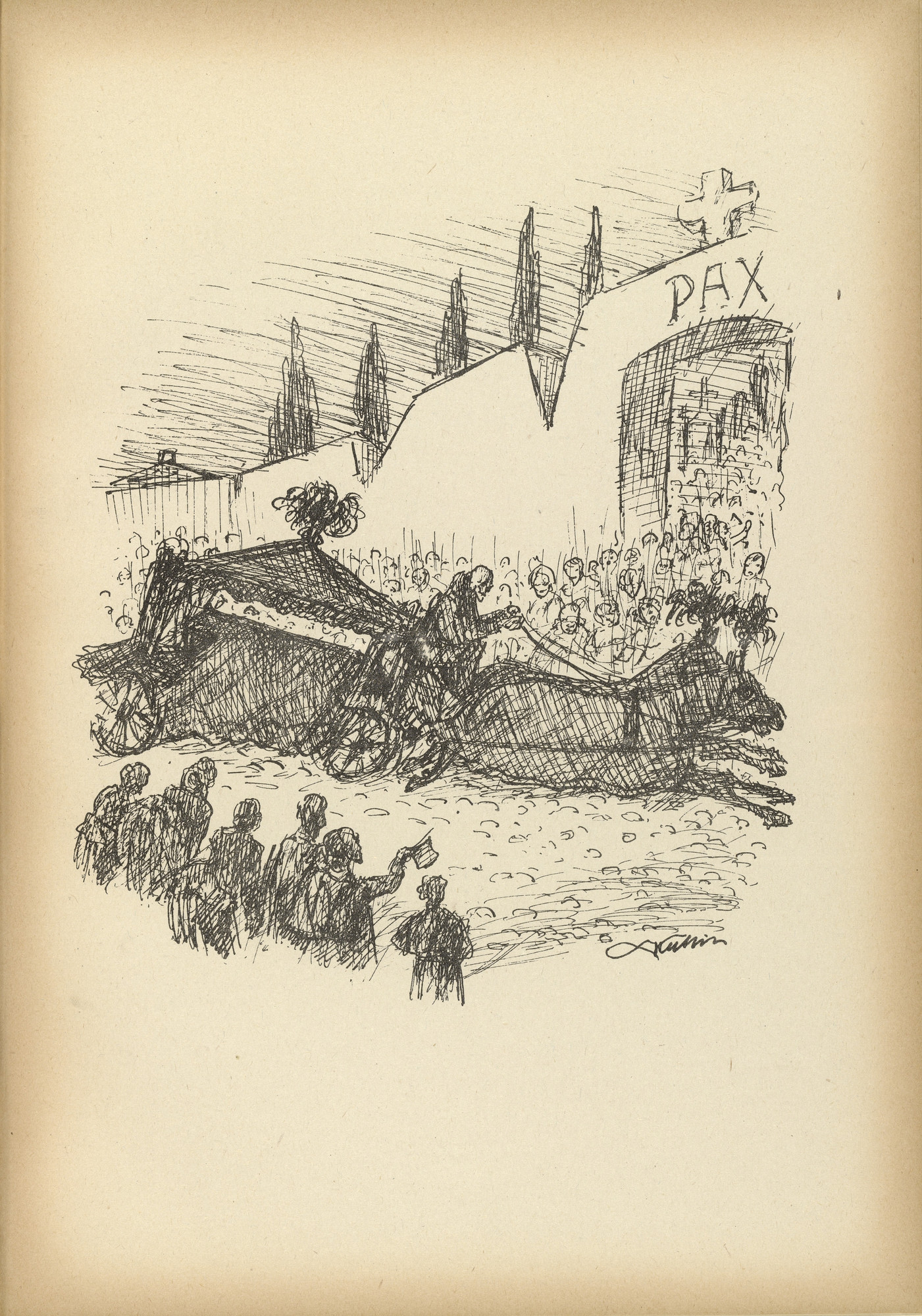 Alfred Kubin. The Quick Funeral (Das schnelle Begräbnis) from Ein neuer Totentanz (A New Dance of Death)
