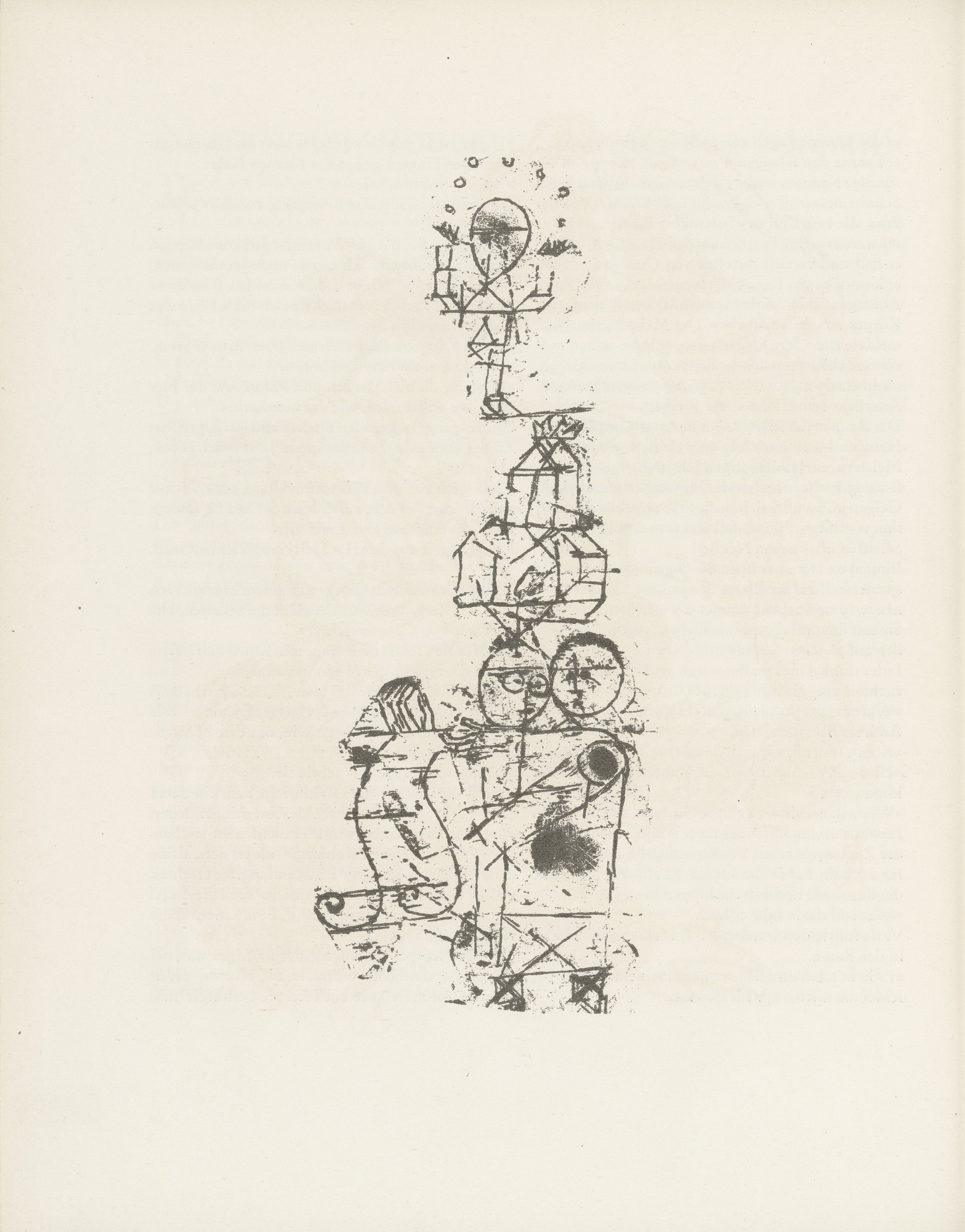 Paul Klee. Acrobats (plate, page 10) from the periodical Münchner Blätter für Dichtung und Graphik, vol. 1, no. 1 (January 1919)