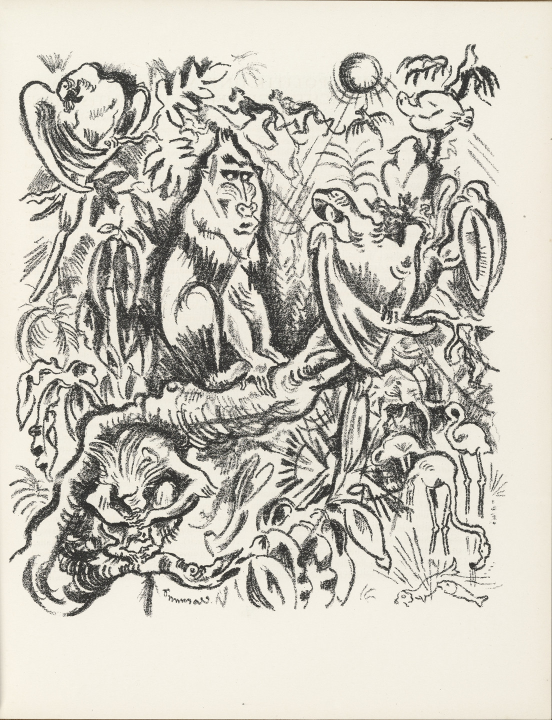 Richard Seewald. Dreamed Primeval Forest (Geträumte Urwaldlandscaft) (plate, page 43) from the periodical Münchner Blätter für Dichtung und Graphik, vol. 1, no. 3 (March 1919). 1919