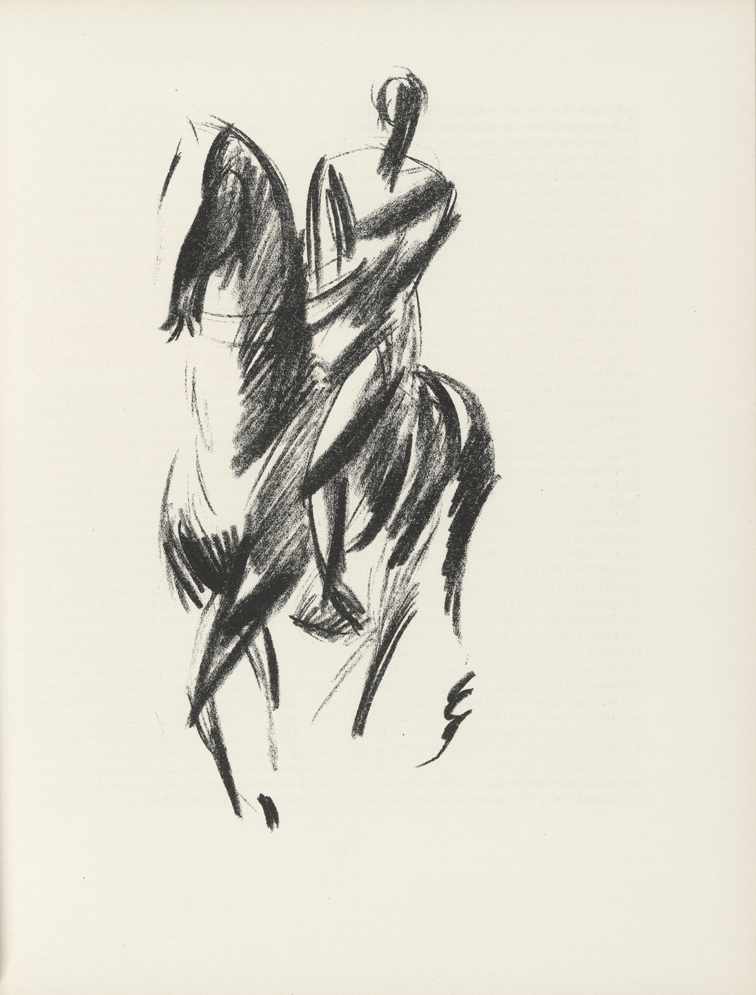 Edwin Scharff. Rider (Reiter) (plate, page 47) from the periodical Münchner Blätter für Dichtung und Graphik, vol. 1, no. 3 (March 1919). 1919