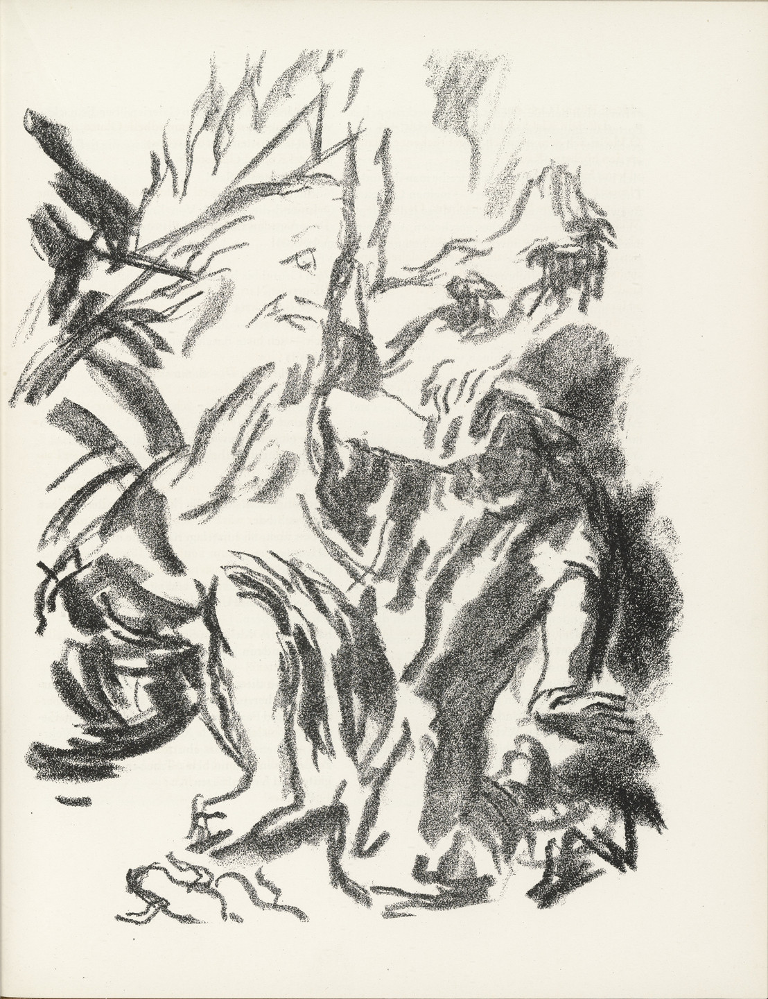 Karl Caspar. The Burning Thornbush (Der brennende Dornbusch) (plate, page 55) from the periodical Münchner Blätter für Dichtung und Graphik, vol. 1, no. 4 (April 1919). 1919