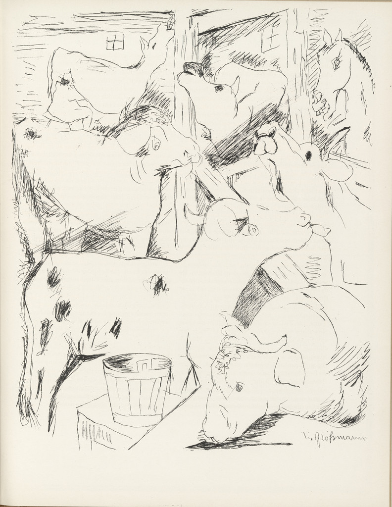 Ox Stable (Ochsenstall) (plate, page 63) from the periodical Münchner Blätter für Dichtung und Graphik, vol. 1, no. 4 (April 1919)