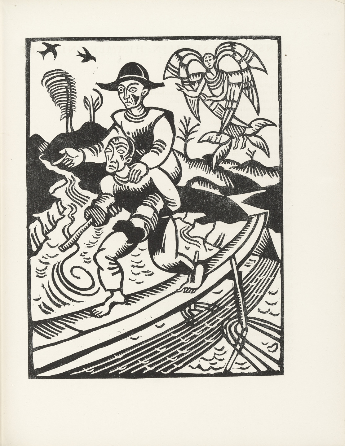 Richard Seewald, Renatus Kuno. The Blind Man and the Cripple (Der Blinde und der Lahme) (plate, page 75) from the periodical Münchner Blätter für Dichtung und Graphik, vol. 1, no. 5 (May 1919). 1919
