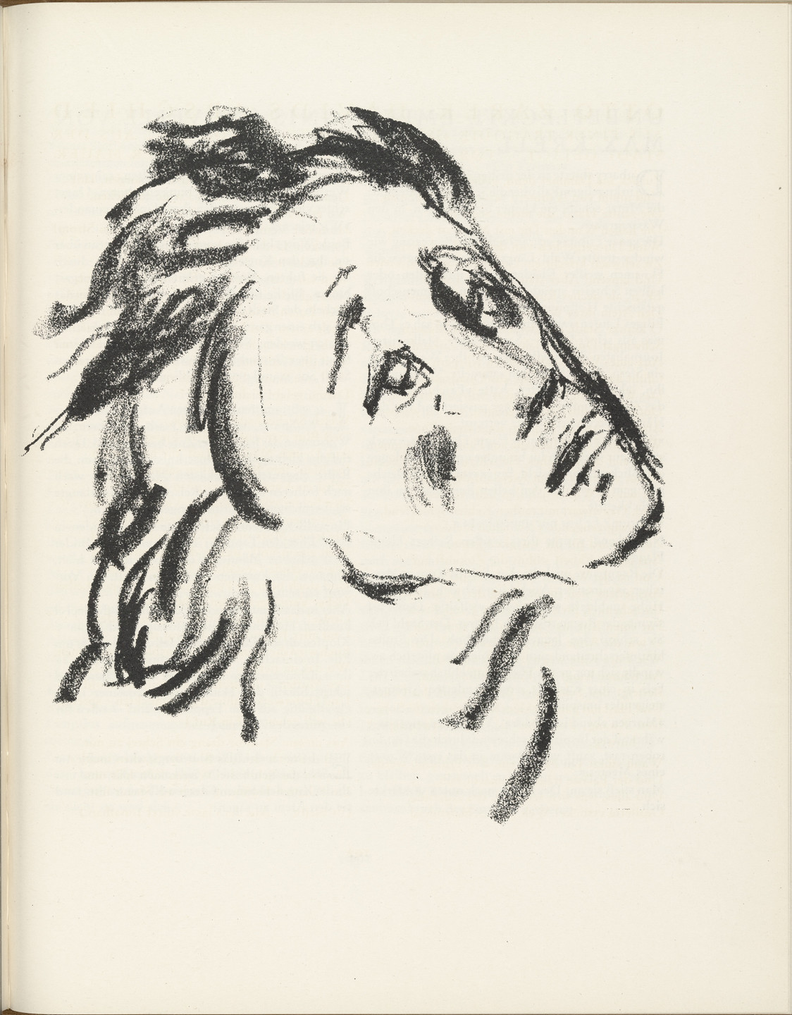 Karl Caspar. Head of Disciple (Jünger-Kopf) (plate, page 103) from the periodical Münchner Blätter für Dichtung und Graphik, vol. 1, no. 7 (July 1919). 1919 (print executed in 1917)