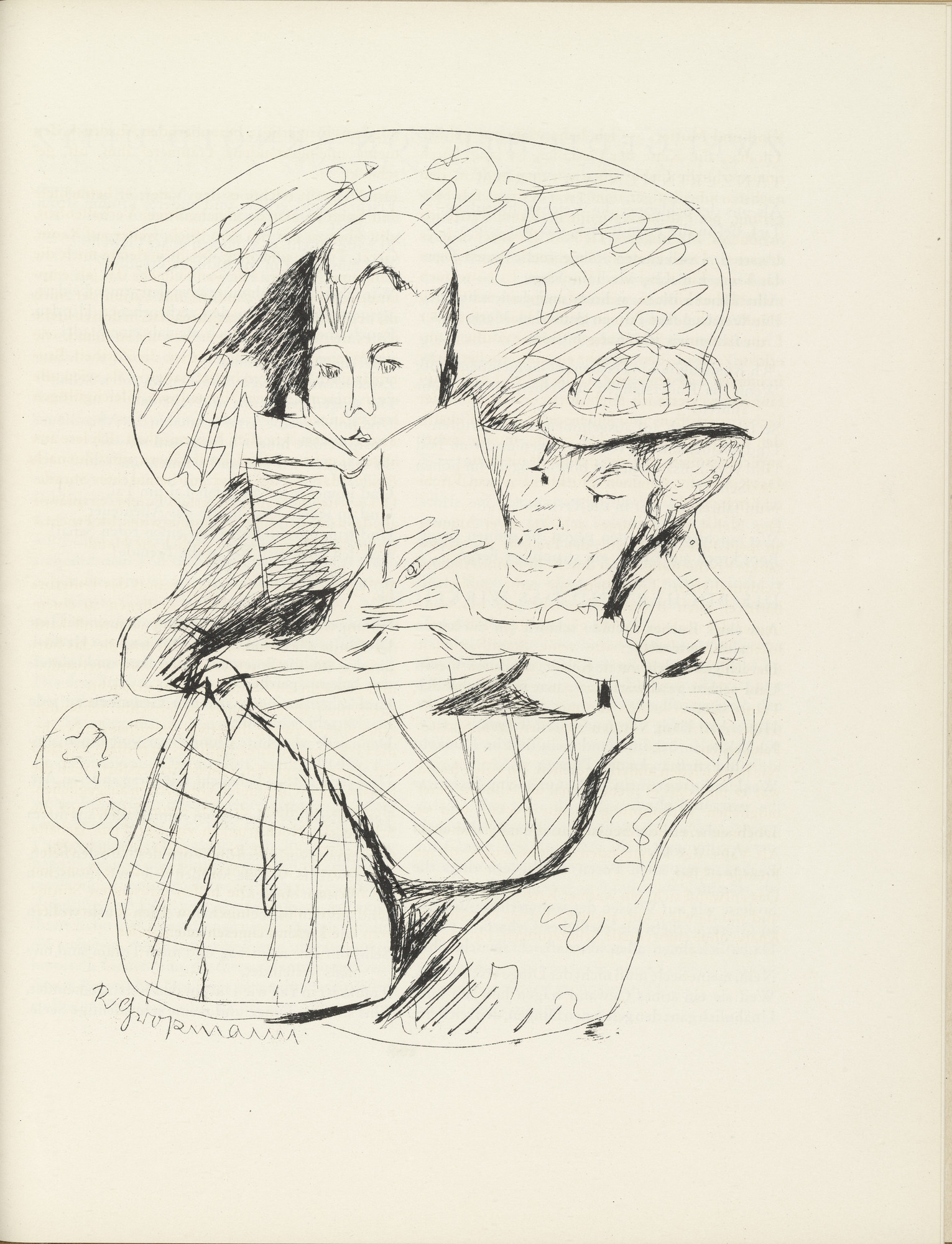 Rudolf Grossmann. Untitled (plate, page 107) from the periodical Münchner Blätter für Dichtung und Graphik, vol. 1, no. 7 (July 1919)