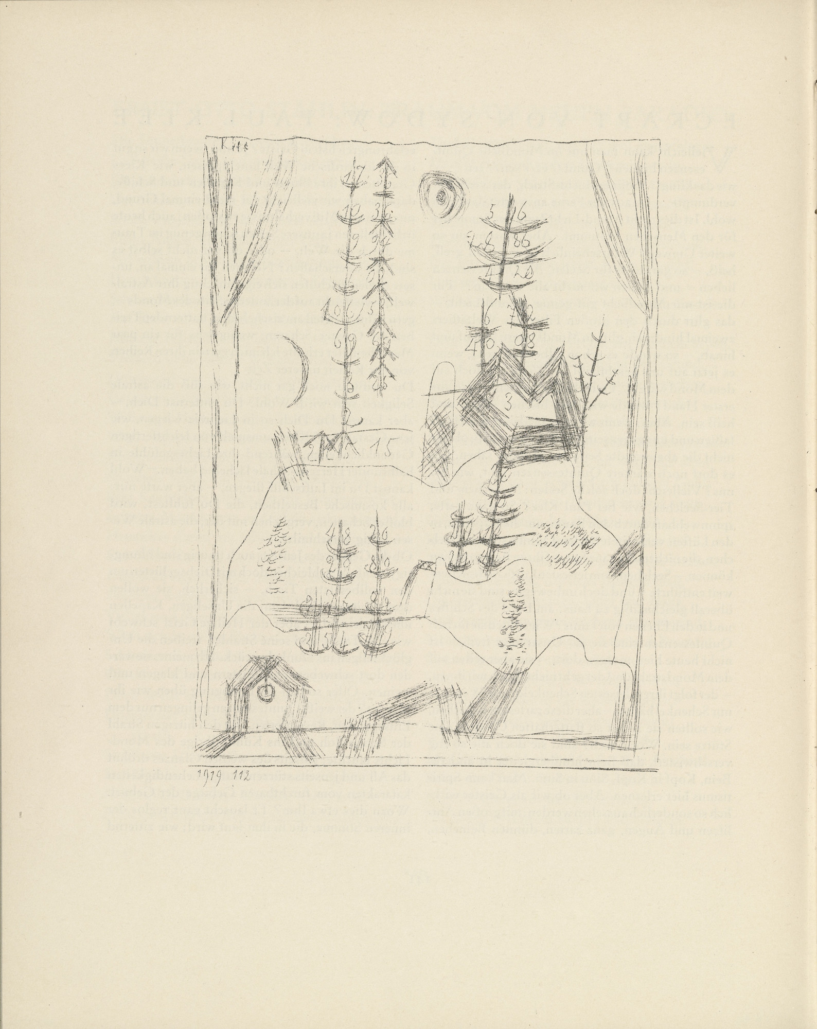 Paul Klee. Forest (plate, page 142) from the periodical Münchner Blätter für Dichtung und Graphik, vol. 1, no. 9 (September 1919)