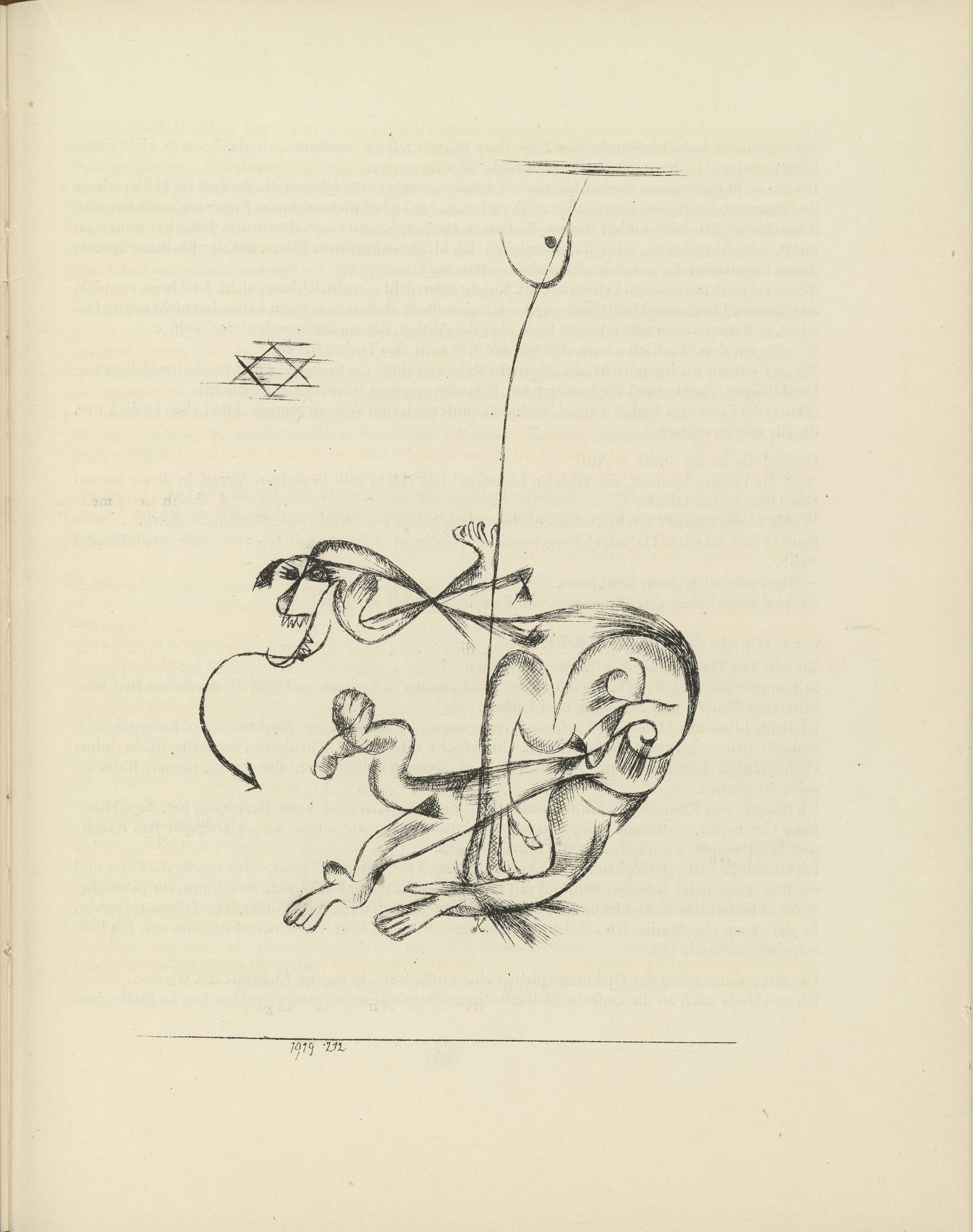 Paul Klee. The Nightmare (Der schreckliche Traum) (plate, page 185) from the periodical Münchner Blätter für Dichtung und Graphik , vol. 1, no. 11/12 (December 1919)