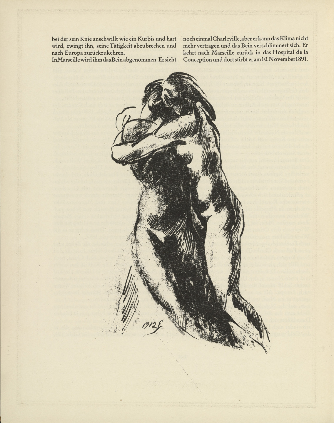Edwin Scharff, Renatus Kuno. Untitled (tailpiece, page 192) from the periodical Münchner Blätter für Dichtung und Graphik, vol. 1, no. 11/12 (December 1919). 1919