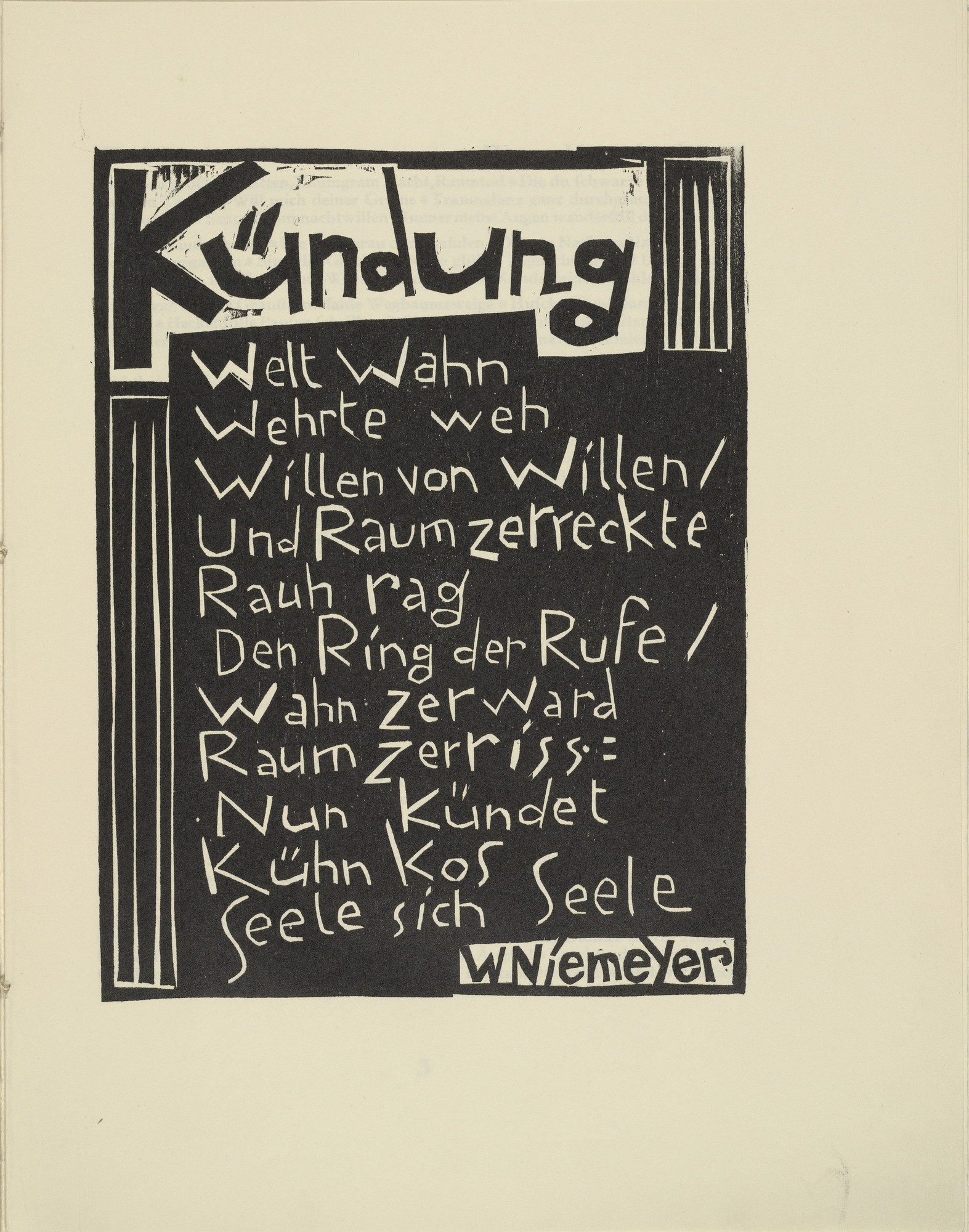 Karl Schmidt-Rottluff. Proclamation from the periodical Kündung, vol. 1, no. 1 (January 1921)