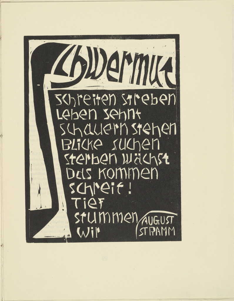 Melancholia (Schwermut) from the periodical Kündung, vol. 1, no. 2 (February 1921)