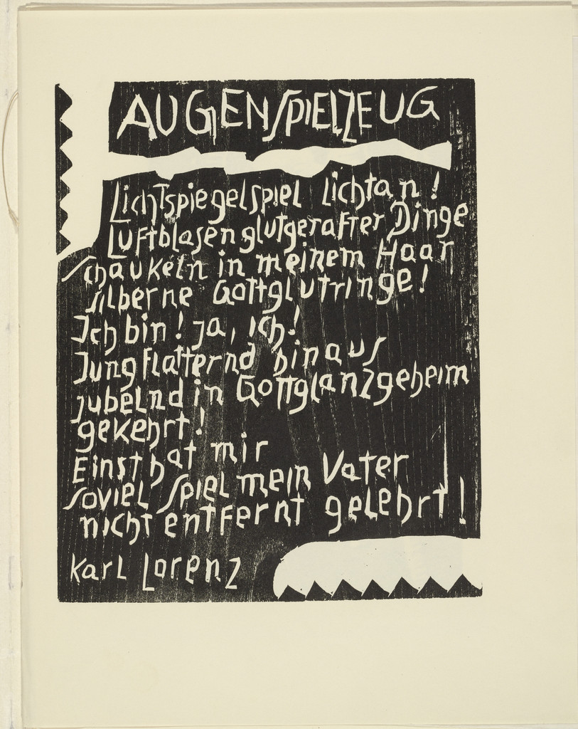 Playthings for the Eye (Augenspielzeug) from the periodical Kündung, vol. 1, no. 3 (March 1921)
