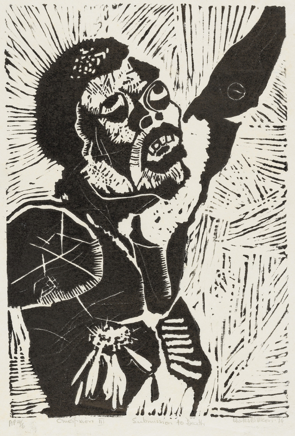 Charles Nkosi. Submission to Death from Black Crucifixion. 1976