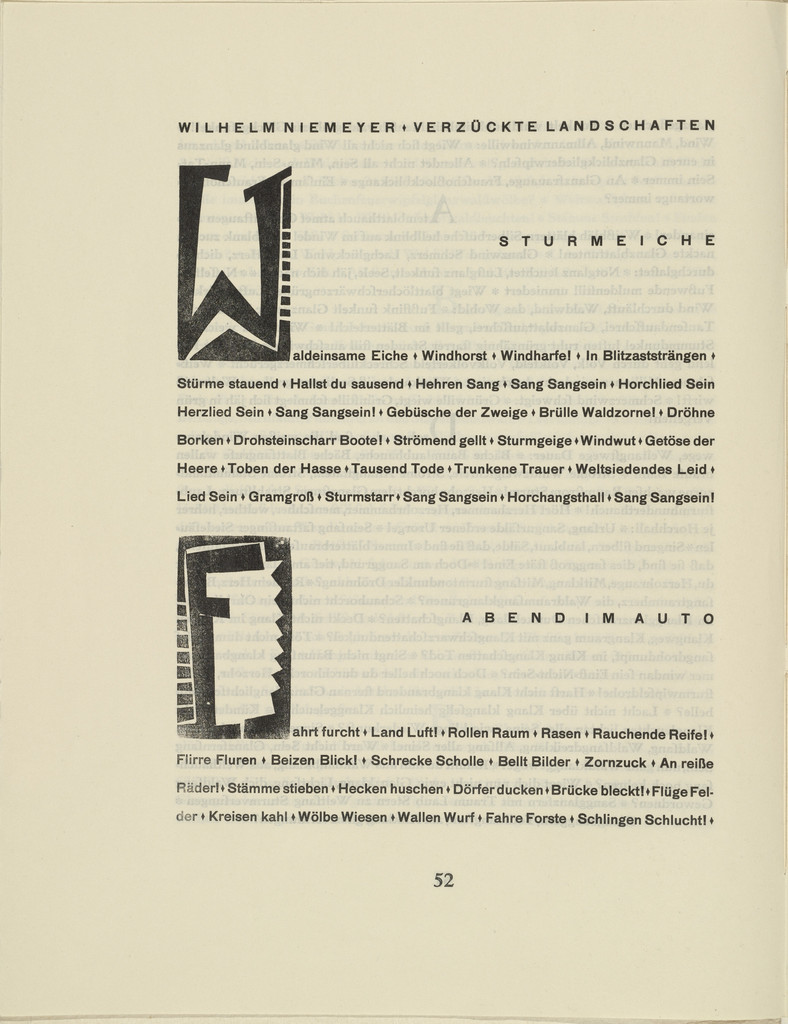 Ornamental initial 'F' from the periodical Kündung, vol. 1, no. 4, 5, 6 (April, May, June 1921)