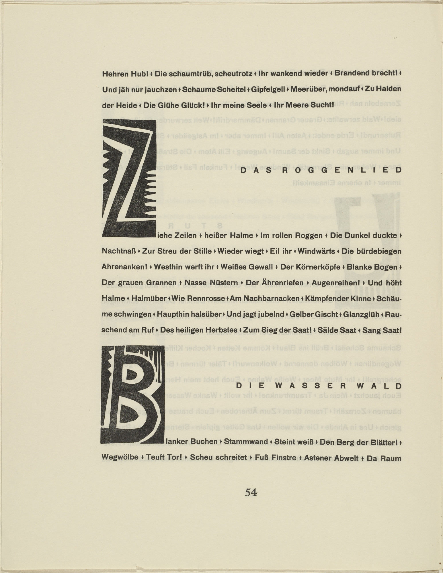 Karl Schmidt-Rottluff. Ornamental initial 'Z' from the periodical Kündung, vol. 1, no. 4, 5, 6 (April, May, June 1921)