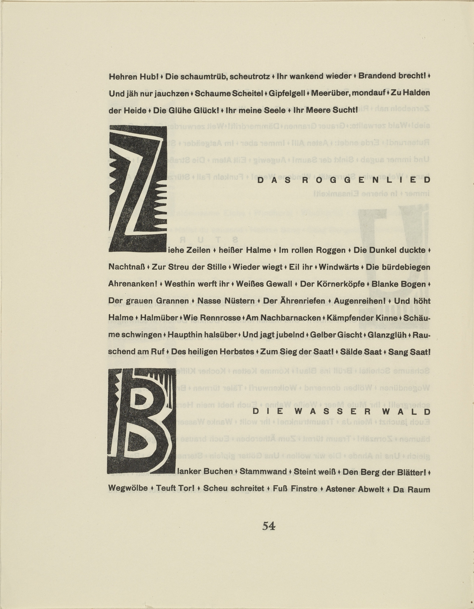 Karl Schmidt-Rottluff. Ornamental initial 'B' from the periodical Kündung, vol. 1, no. 4, 5, 6 (April, May, June 1921)